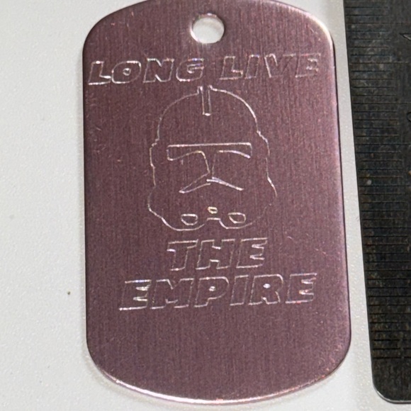 New Mandalorian Star Wars long live the empire light pink dog tag cool nerd geek - Picture 2 of 6